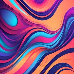 Obraz premium Harmonious blend of trendy color gradients and fluid wave-like patterns