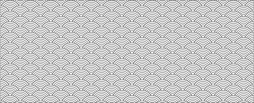 Pattern seamless circle abstract wave background retro color and line. Japanese circle pattern. chinese seamless pattern. banner, cover, poster, flyer, card. vector illustration