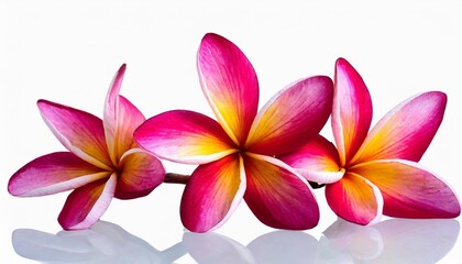 pink frangipani or plumeria tropical flowers isolated png file