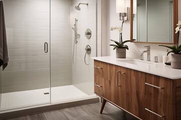 Nordic Glass Door Shower: Mid-century Modern Bathroom Inspirations