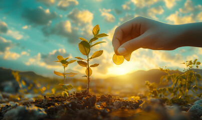 Plant growing for money saving investment