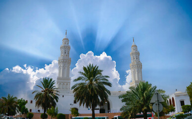 AL MADINAH, SAUDI ARABIA - January 2024 Outside the Masjid Al Quba, Medina, Saudi Arabia. This is...
