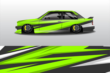 racing car sticker wrap design vector