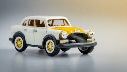 toy car, toy, car, white, yellow, illustration,Ai generated 