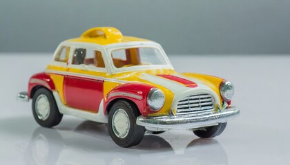 toy car white background, yellow,car, illustration,Ai generated 