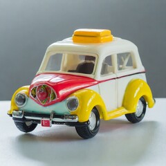 car toy, toy, yellow, illustration, Ai generated 