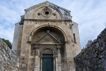 Fototapeta na wymiar Chapelle Saint Gabriel, 12th century Romanesque chapel southeast of Tarascon, France.
