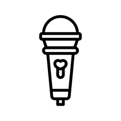Microphone icon set style collection in line, solid, flat, flat line style on white background