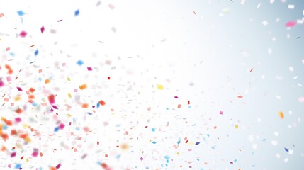 Confetti celebratory explosion with elements on a paper