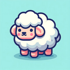 Fototapeta premium flat vector logo of a cute sheep 