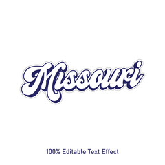 Missouri text effect vector. Editable college t-shirt design printable text effect vector. 3d text effect vector.