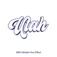 Utah text effect vector. Editable college t-shirt design printable text effect vector. 3d text effect vector.