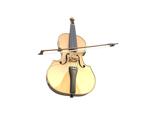 Violin isolated on background. 3d rendering - illustration