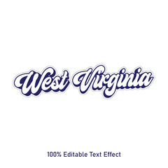 West Virginia text effect vector. Editable college t-shirt design printable text effect vector. 3d text effect vector.