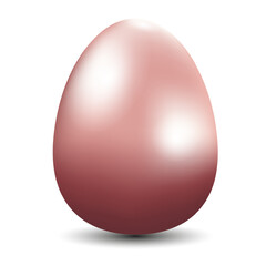 3D egg in rose gold color. Isolated vector illustration