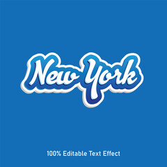 New York text effect vector. Editable college t-shirt design printable text effect vector. 3d text effect vector.