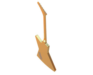 Electric guitar isolated on background. 3d rendering - illustration