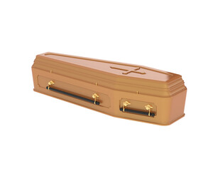 Coffin isolated on background. 3d rendering - illustration