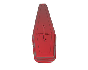 Coffin isolated on background. 3d rendering - illustration