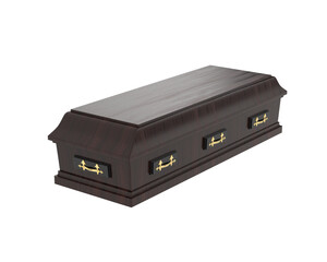 Coffin isolated on background. 3d rendering - illustration