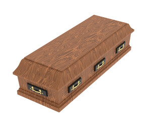Coffin isolated on background. 3d rendering - illustration