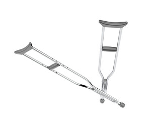 Crutch isolated on background. 3d rendering - illustration