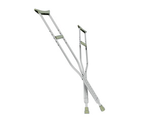 Crutch isolated on background. 3d rendering - illustration
