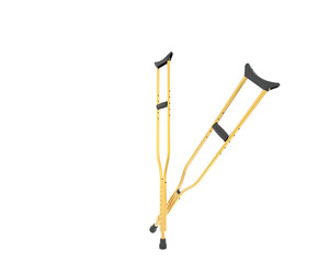 Crutch isolated on background. 3d rendering - illustration