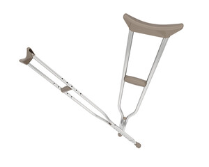 Crutch isolated on background. 3d rendering - illustration