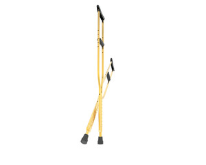 Crutch isolated on background. 3d rendering - illustration