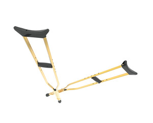 Crutch isolated on background. 3d rendering - illustration