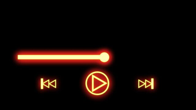 オレンジ シークバー　コントロールバー　音楽・動画プレイヤー