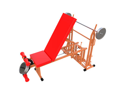 Gym equipment isolated on background. 3d rendering - illustration