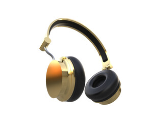 Headphones isolated on background. 3d rendering - illustration