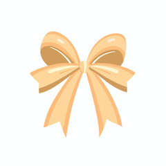 Ribbon Bow Flat Vector Isolated on White Background