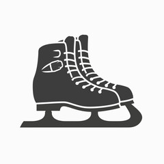 Skates for Figure Skating Solid Icon. Ice Skates