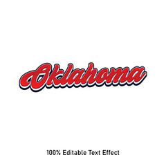 Oklahoma text effect vector. Editable college t-shirt design printable text effect vector. 3d text effect vector.