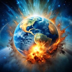 Obraz na płótnie Canvas Earth exploding