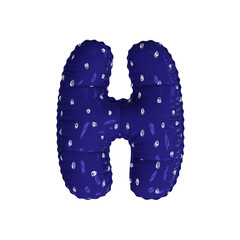 3D doodle polka dot pattern helium balloon letter H