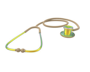 Stethoscope isolated on background. 3d rendering - illustration