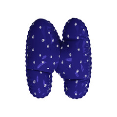 3D doodle polka dot pattern helium balloon letter N