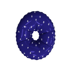 3D doodle polka dot pattern helium balloon letter O