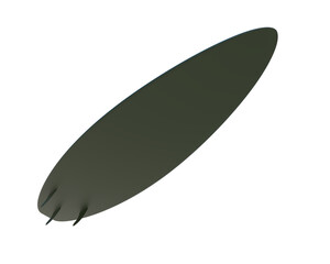 Surf board isolated on background. 3d rendering - illustration