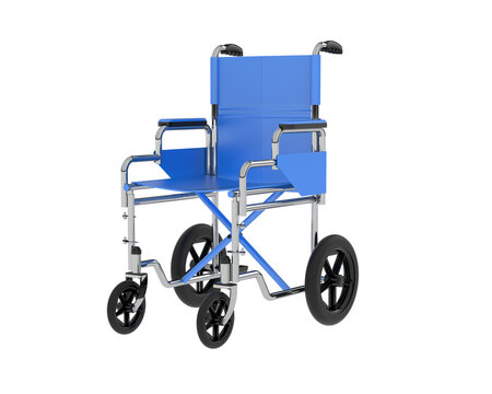 Hospital wheelchair isolated on background. 3d rendering - illustration