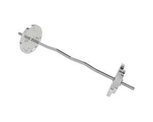 Curved barbell isolated on background. 3d rendering - illustration