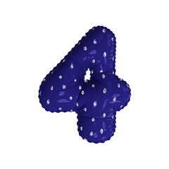 3D doodle polka dot pattern helium balloon number 4