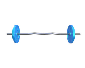 Curved barbell isolated on background. 3d rendering - illustration