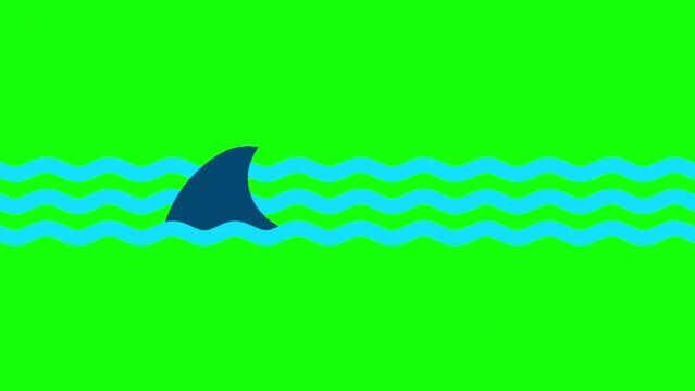 Shark sticker animation on green screen background
