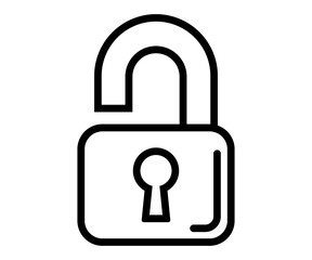 black color lock icon vector illustration