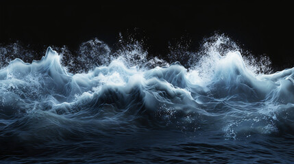 3D rendered animation of blue sea waves isolated
